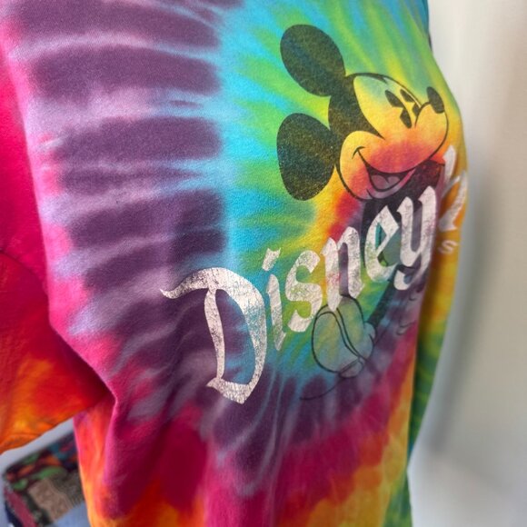 Disney Parks Disneyland Retro Rainbow Tie Dye Short Sleeve Casual T Shirt - Picture 8 of 15